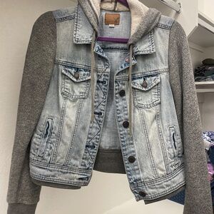 American Eagle Sweatshirt Jean Jacket